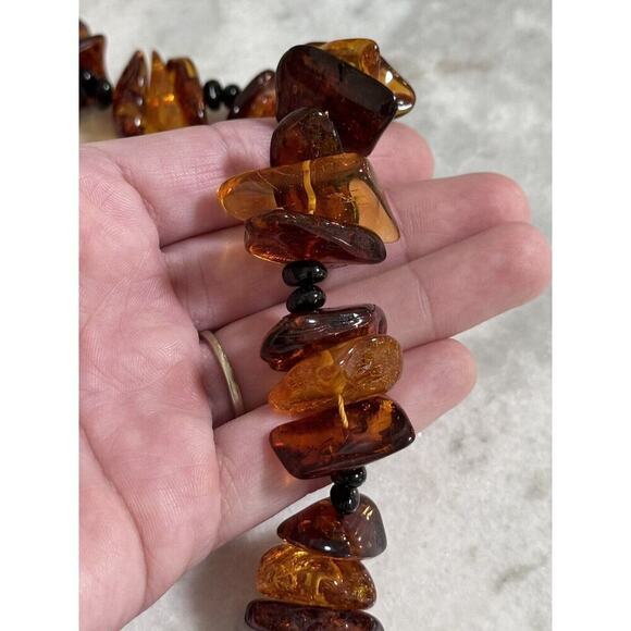 Vintage Natural Chunky Baltic Multi Colored Amber Necklace 24 Inch - Picture 8 of 11